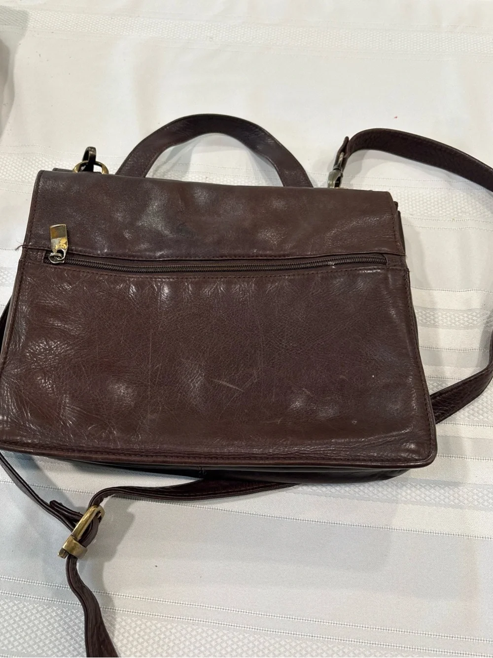 VINTAGE Wilson,s Leather Brown Satchel Briefcase unisex with Shoulder Strap.